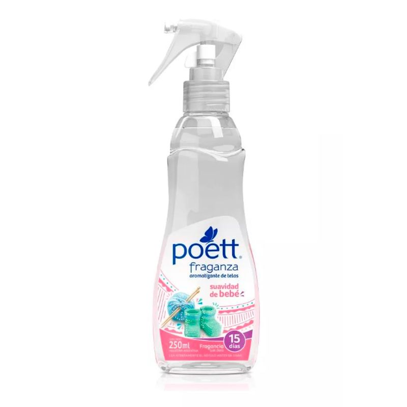 POETT - Fraganza Aromatizante de Telas Suavidad de Bebe 250ml Poett