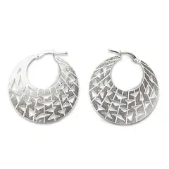 ANDREA COGGIOLA JOYAS - Aros Argolla Plana Calada 32mm Plata Fina 925