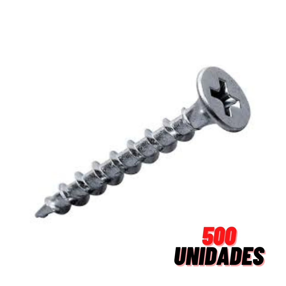 GENERICO - Tornillo Volcanita Rosca Madera CRS Zinc 6 x 2 x 500 Unidades