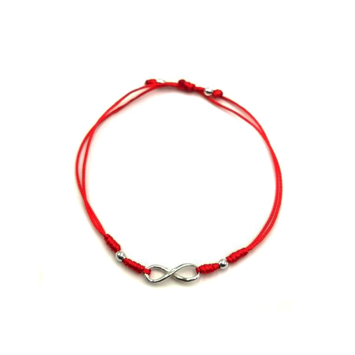 COGGIOLA - Pulsera Cordón Rojo Fino Infinito Plata Fina 925