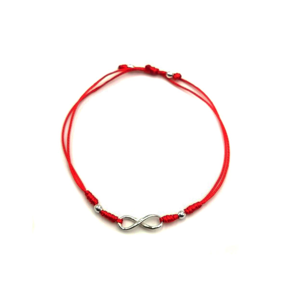 COGGIOLA - Pulsera Cordón Rojo Fino Infinito Plata Fina 925