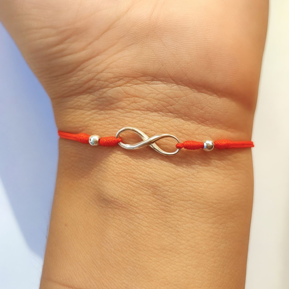 COGGIOLA - Pulsera Cordón Rojo Fino Infinito Plata Fina 925