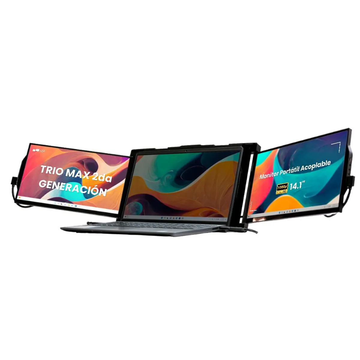 MOBILE PIXELS - Monitor Portátil Doble 14.1 TRIO MAX 2da Generación  Mobile Pixels