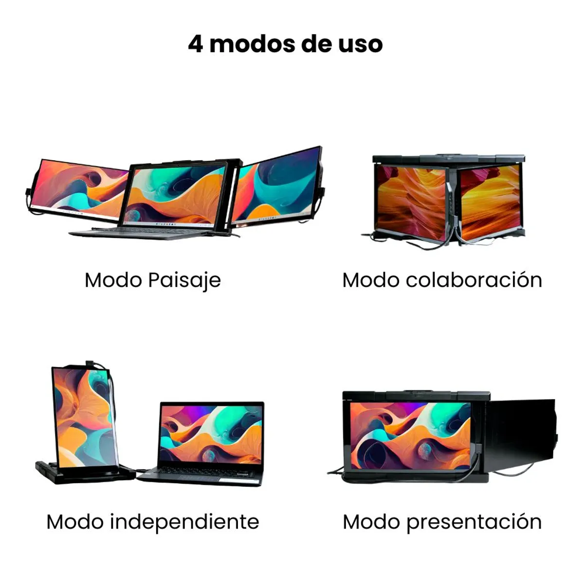 MOBILE PIXELS - Monitor Portátil Doble 14.1 TRIO MAX 2da Generación  Mobile Pixels