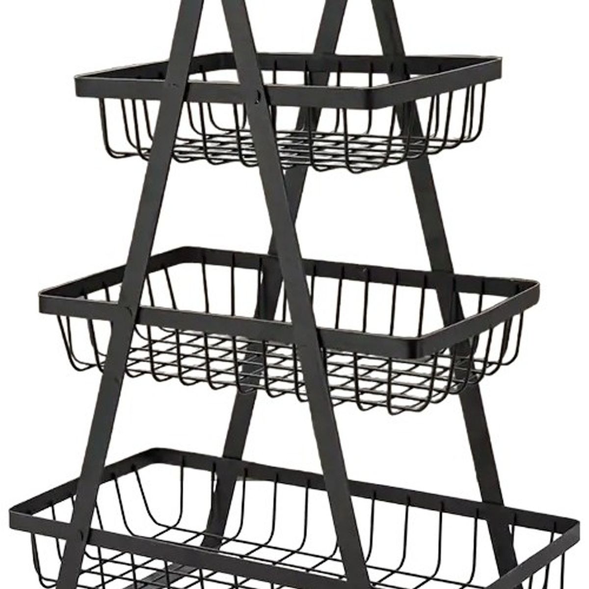 U BUY - Cesta Para Frutas Vegetales Multiusos 3 Niveles Color Negro