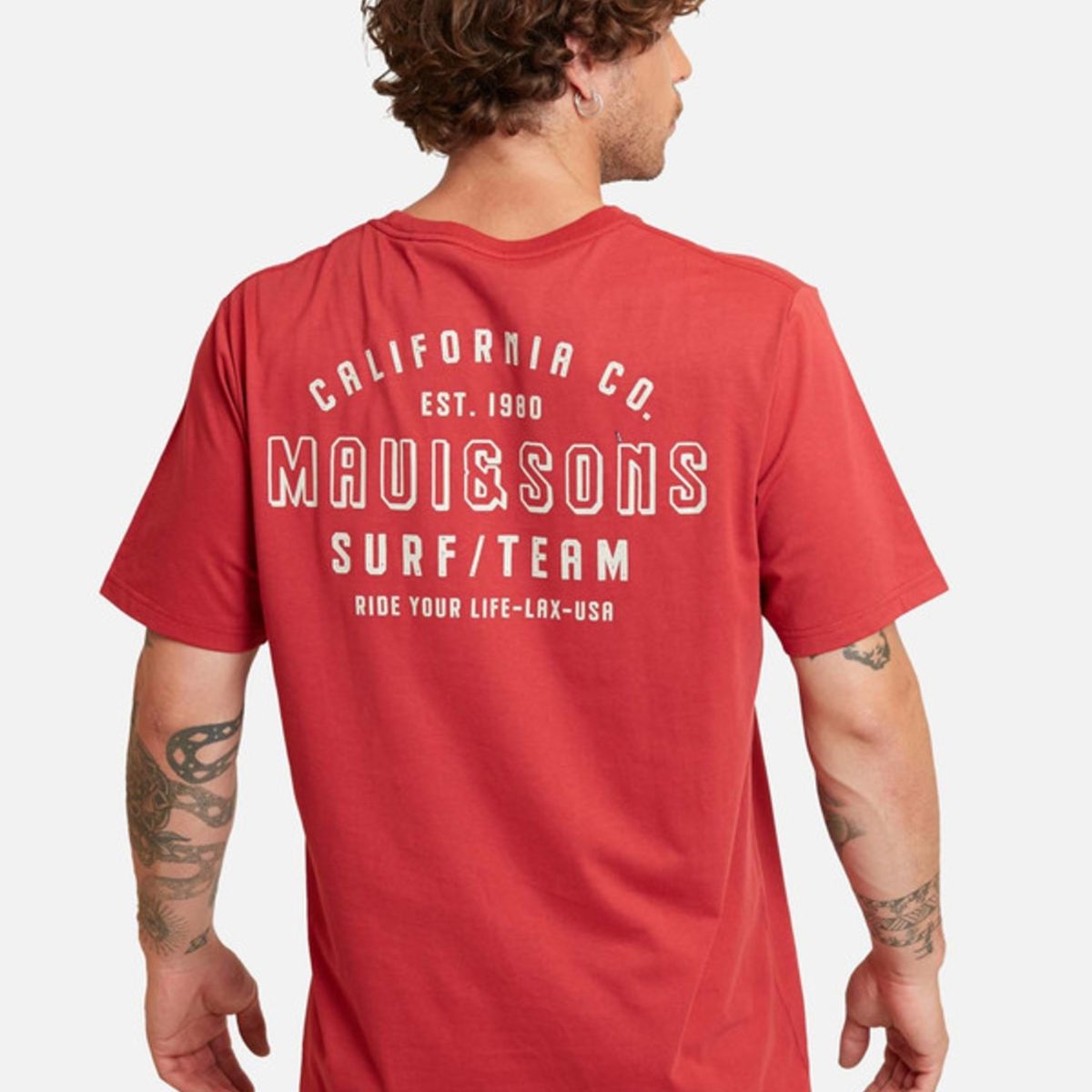 MAUI AND SONS - Polera Surf Team Ss Tees Rojo Hombre Maui And Sons