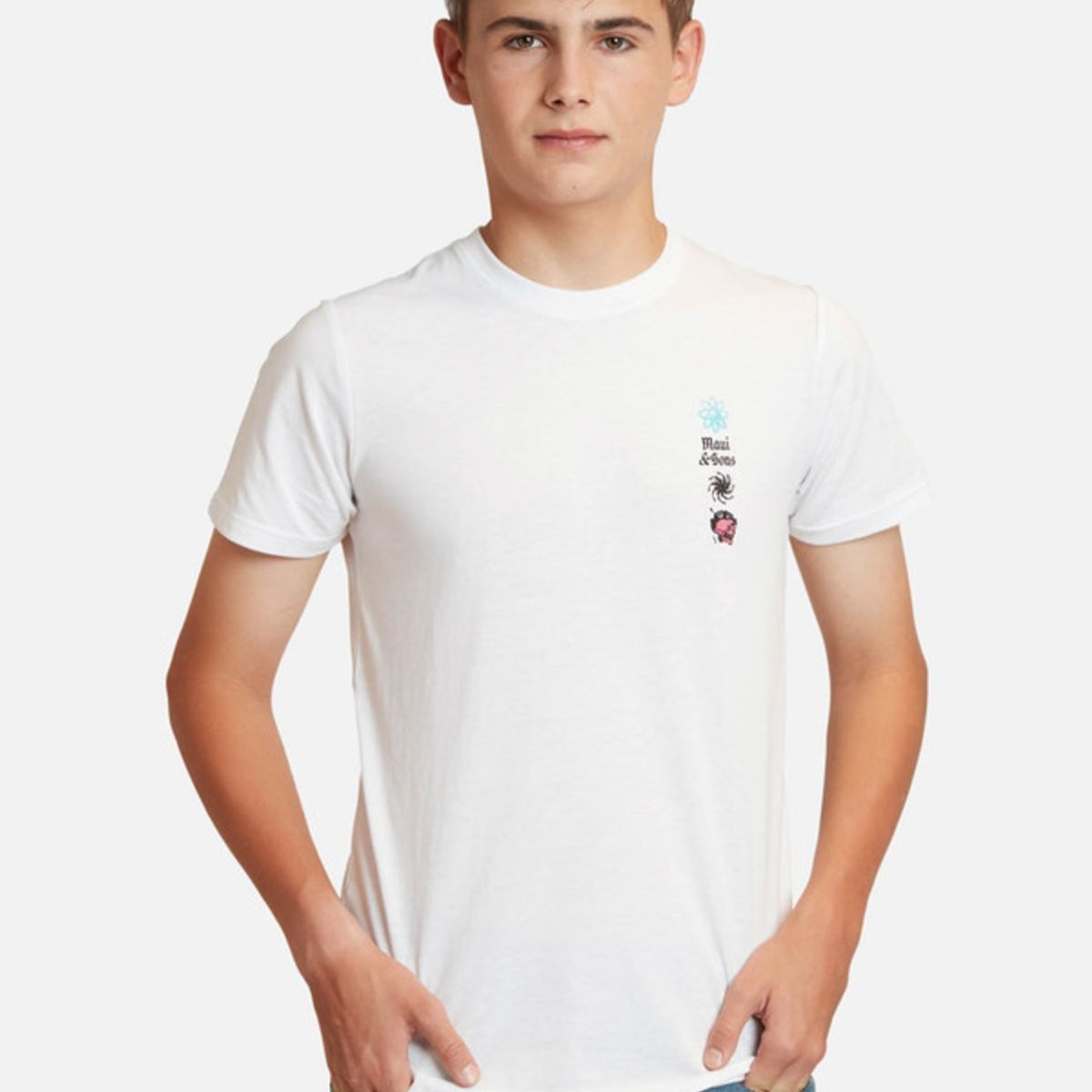 MAUI AND SONS - Polera Skull Punk Ss Tees Young Blanco Infantil Maui And Sons