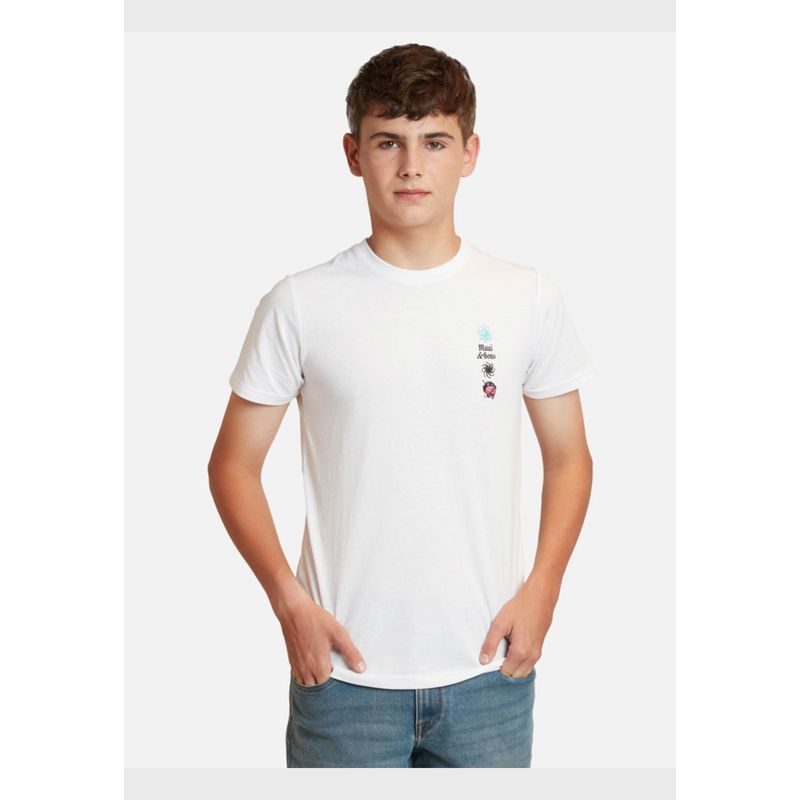 MAUI AND SONS - Polera Skull Punk Ss Tees Young Blanco Infantil Maui And Sons