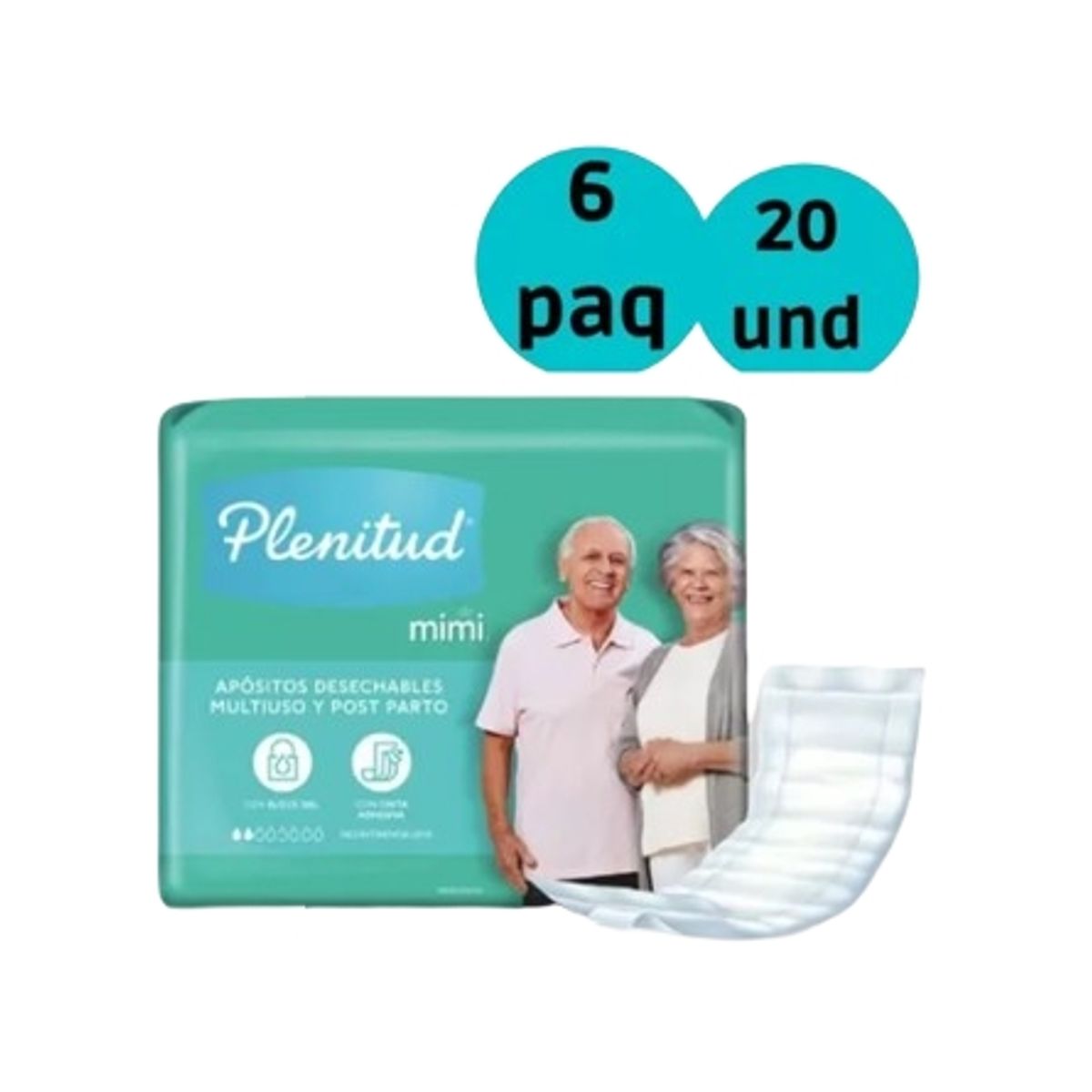 PLENITUD - Apositos Plenitud Mimi Multiuso Talla Unica 6 Pqte X 20 Uni