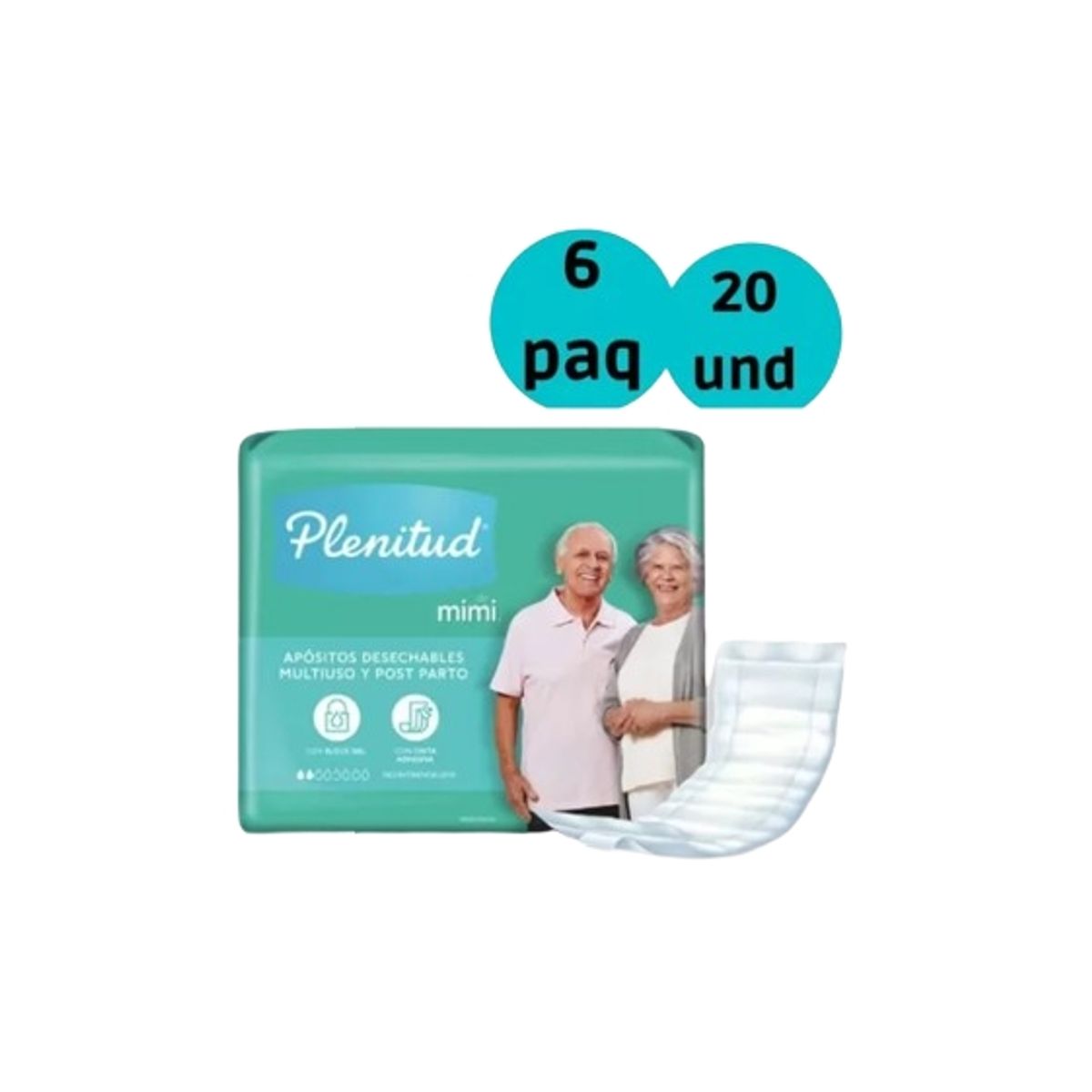 PLENITUD - Apositos Plenitud Mimi Multiuso Talla Unica 6 Pqte X 20 Uni