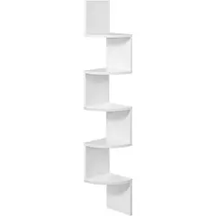 SPACEZAT - Mueble Estante Esquinero ZigZag Blanco Ribe