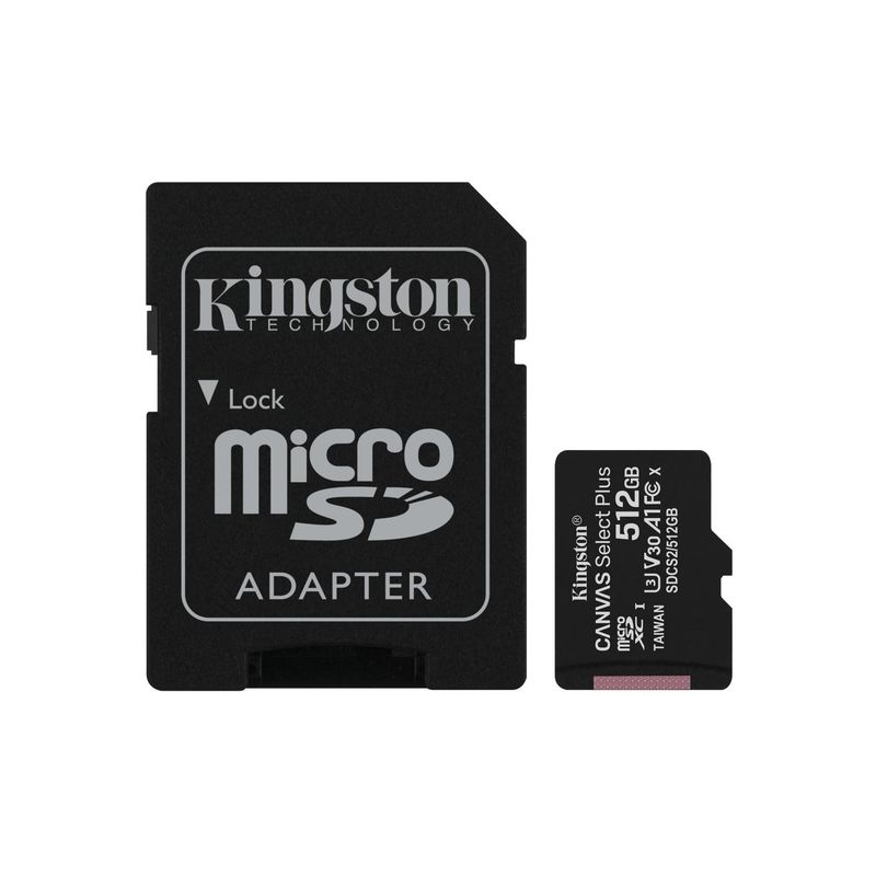 KINGSTON - Tarjeta microSD Canvas Select Plus 512 GB SDXC UHS-I Clase 10