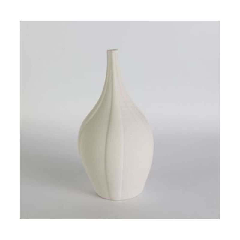 GENERICO - Jarrón De Cerámica Blanco Moderno 26 cm