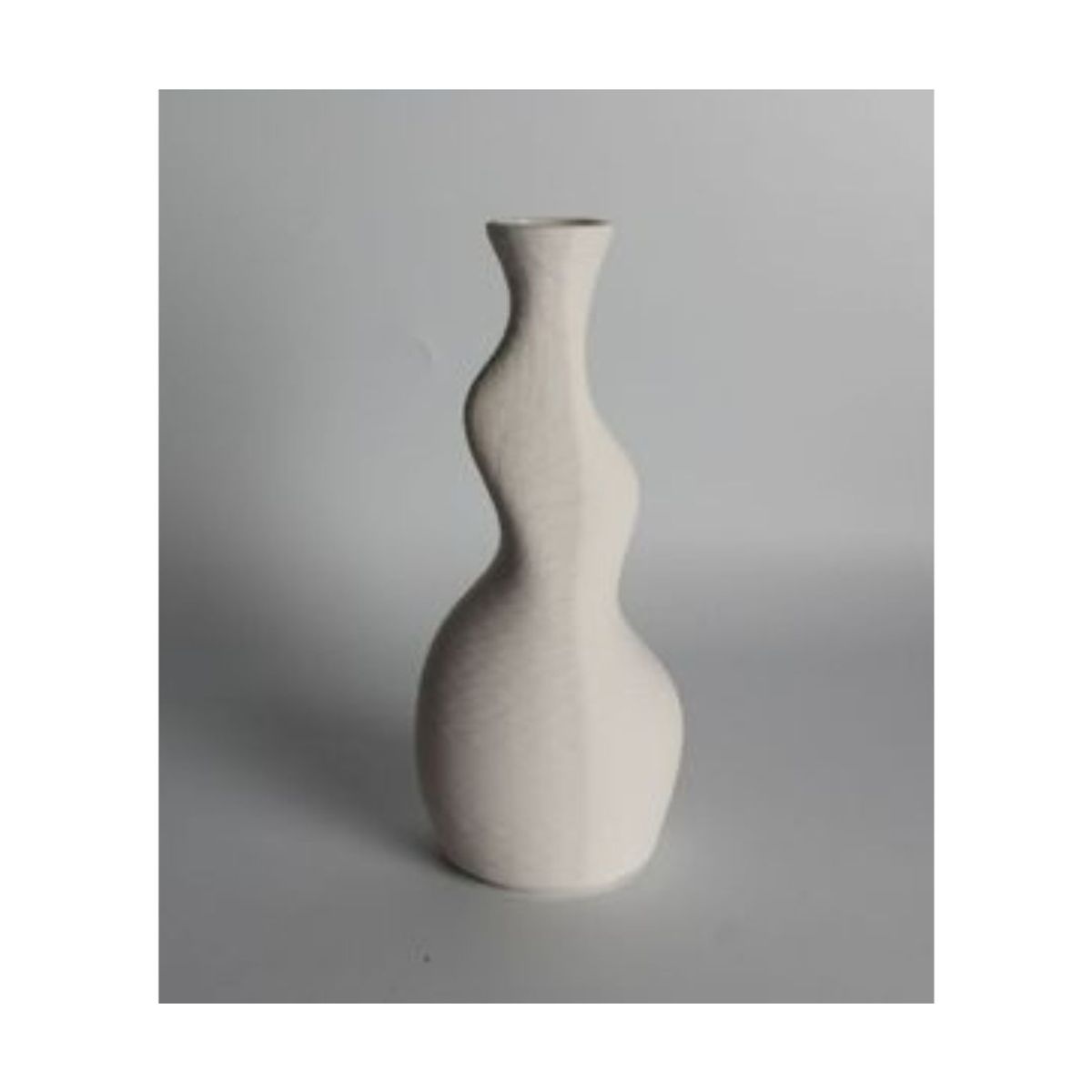 GENERICO - Jarrón De Cerámica Blanco Curvo 24 cm