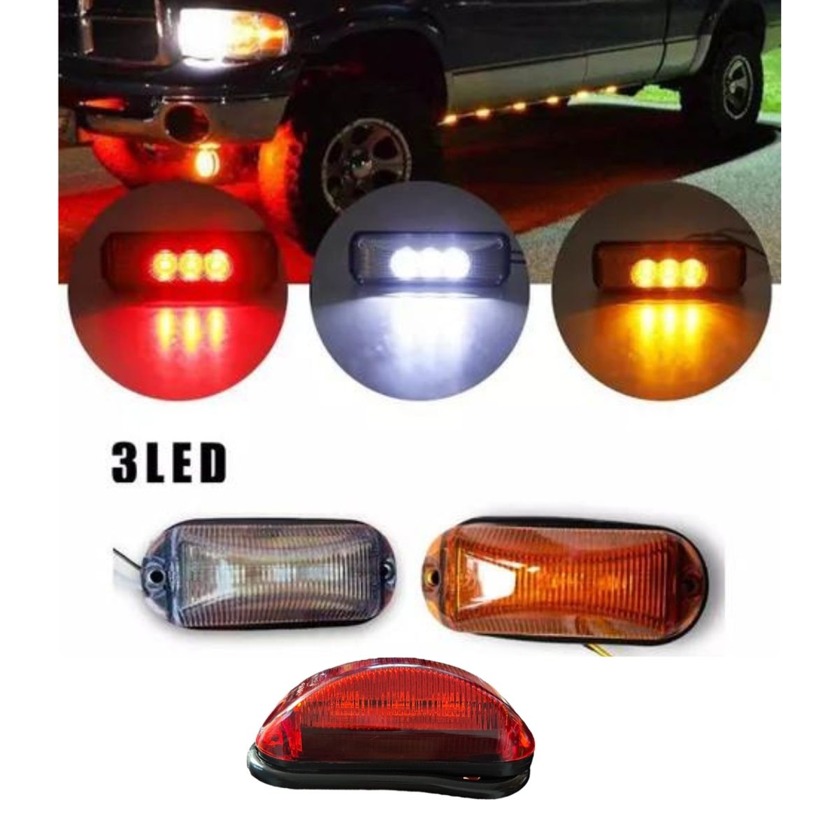 GENERICO - Luz Led Posicion Lateral 12-24v Auto Camion Grua ROJO