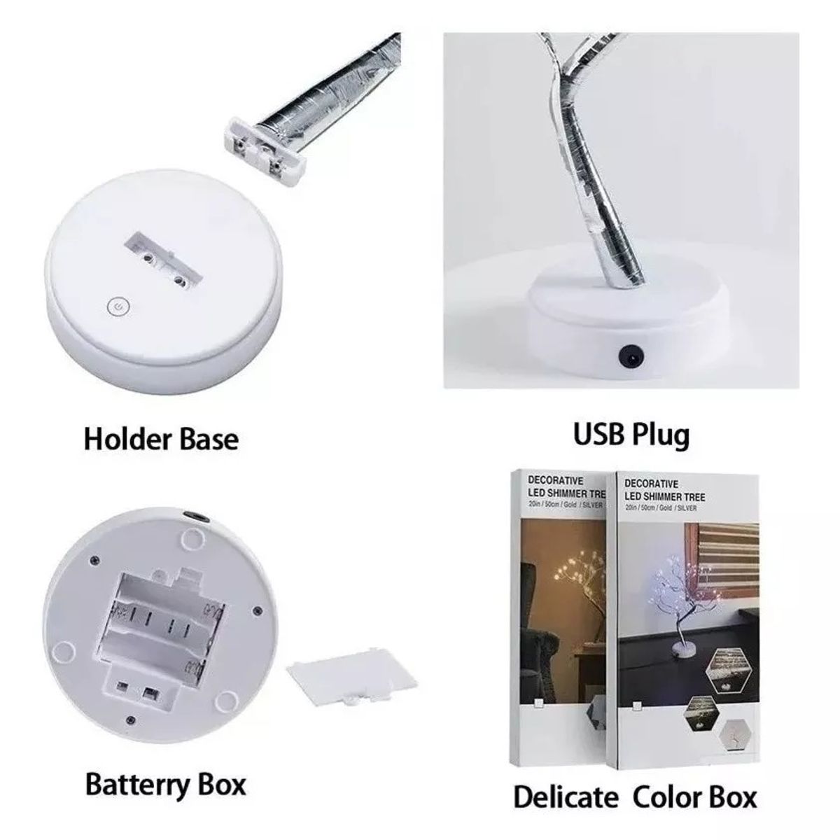 GENERICO - Lampara Led Tipo Bonsai Arbol Luces Decorativo Luz Hada