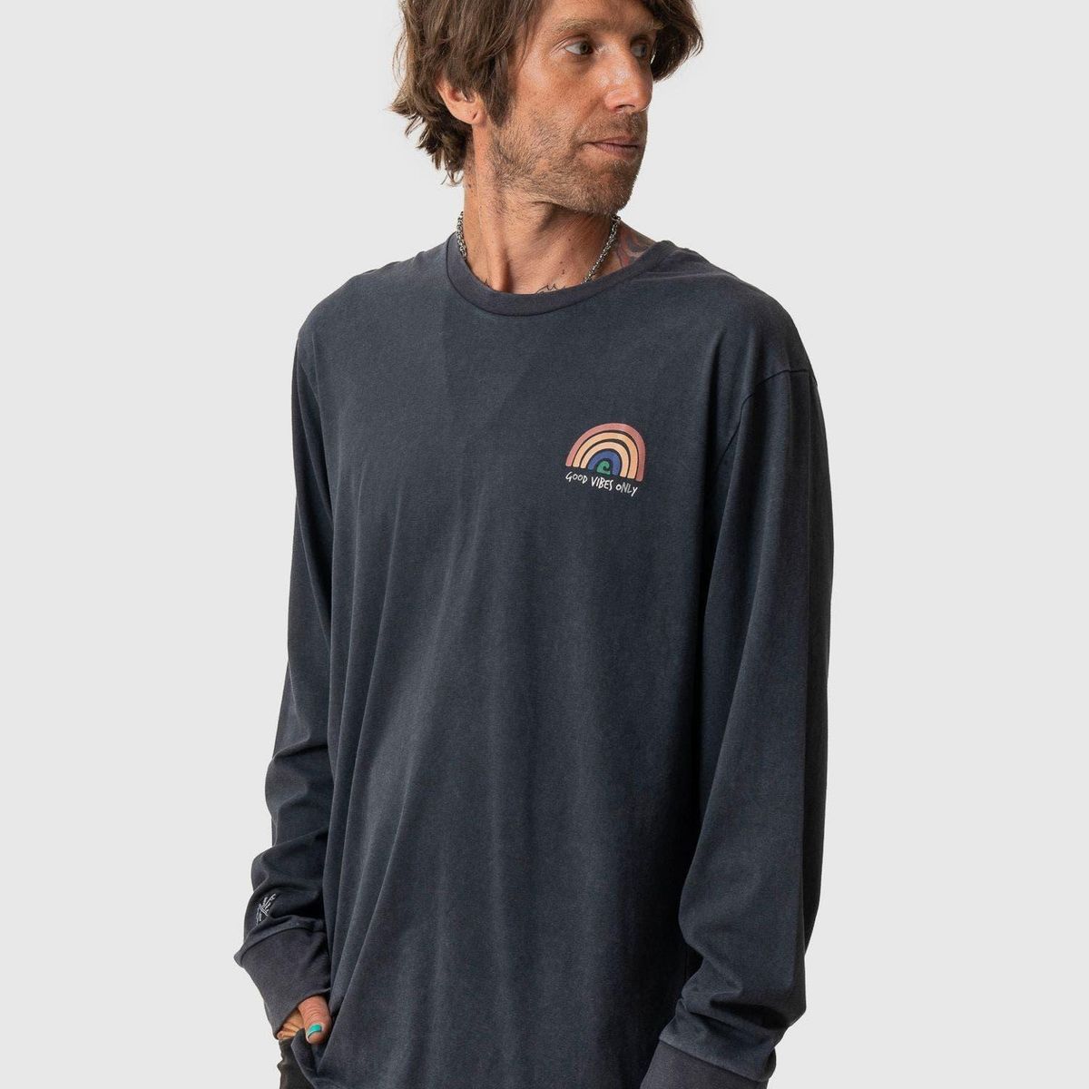 STOKED - Polera Rainbow Ml Gris STOKED