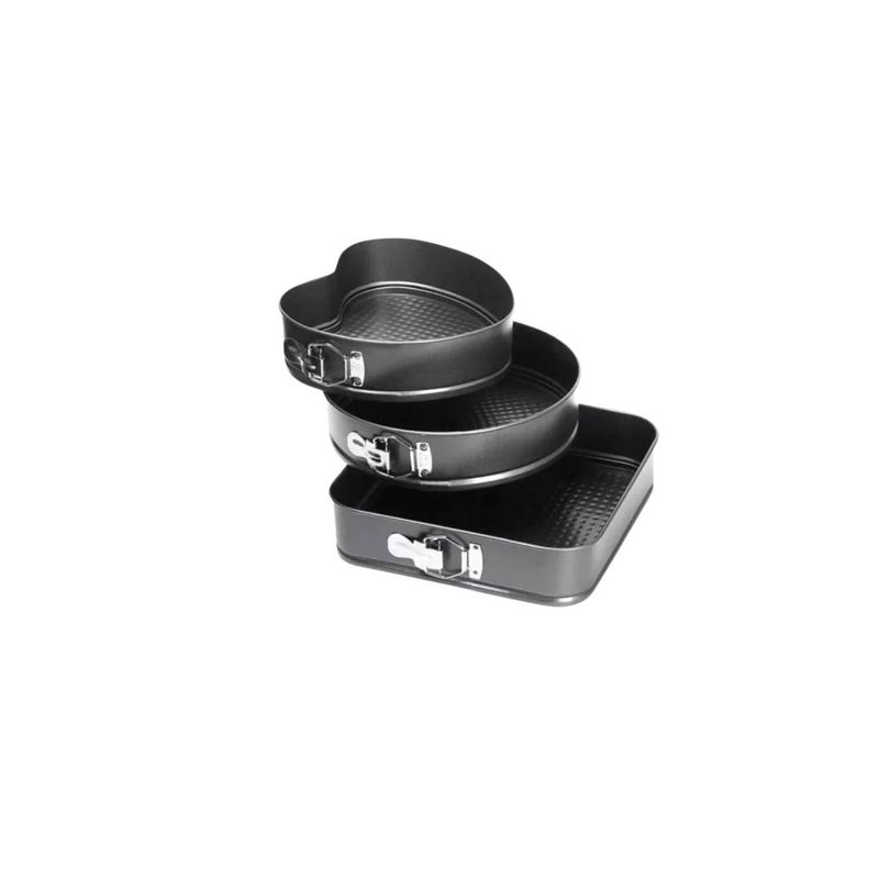GENERICO - Set 3 Molde De Corazon Desmontable Antiadherente Torta Pan