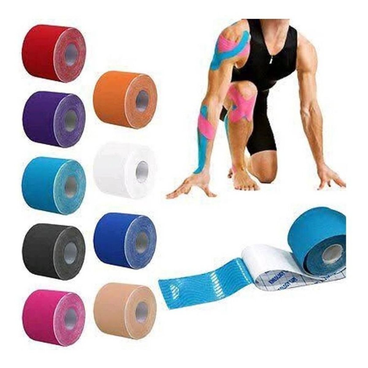 GENERICO - Pack 6 Tape Cinta Kinesiológica Apoyo Muscular Deportes