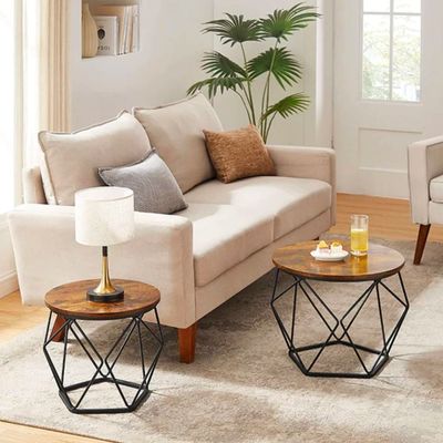 Imagen 2 del producto Set 2 Mesas Centro Helsinki Base Hexagonal Estilo Industrial