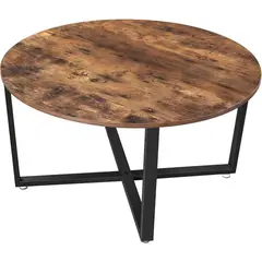 SPACEZAT - Mesa de Centro Redonda Drammen Estilo Industrial