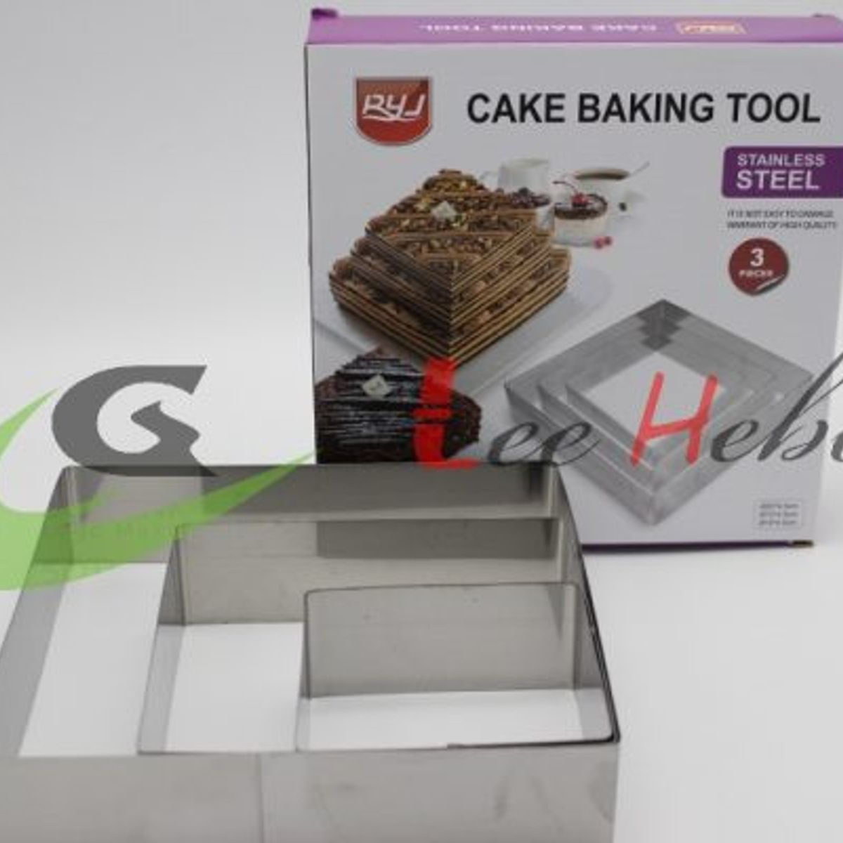 GENERICO - Molde Para De Torta Set 3 Piezas Cuadrada Metal