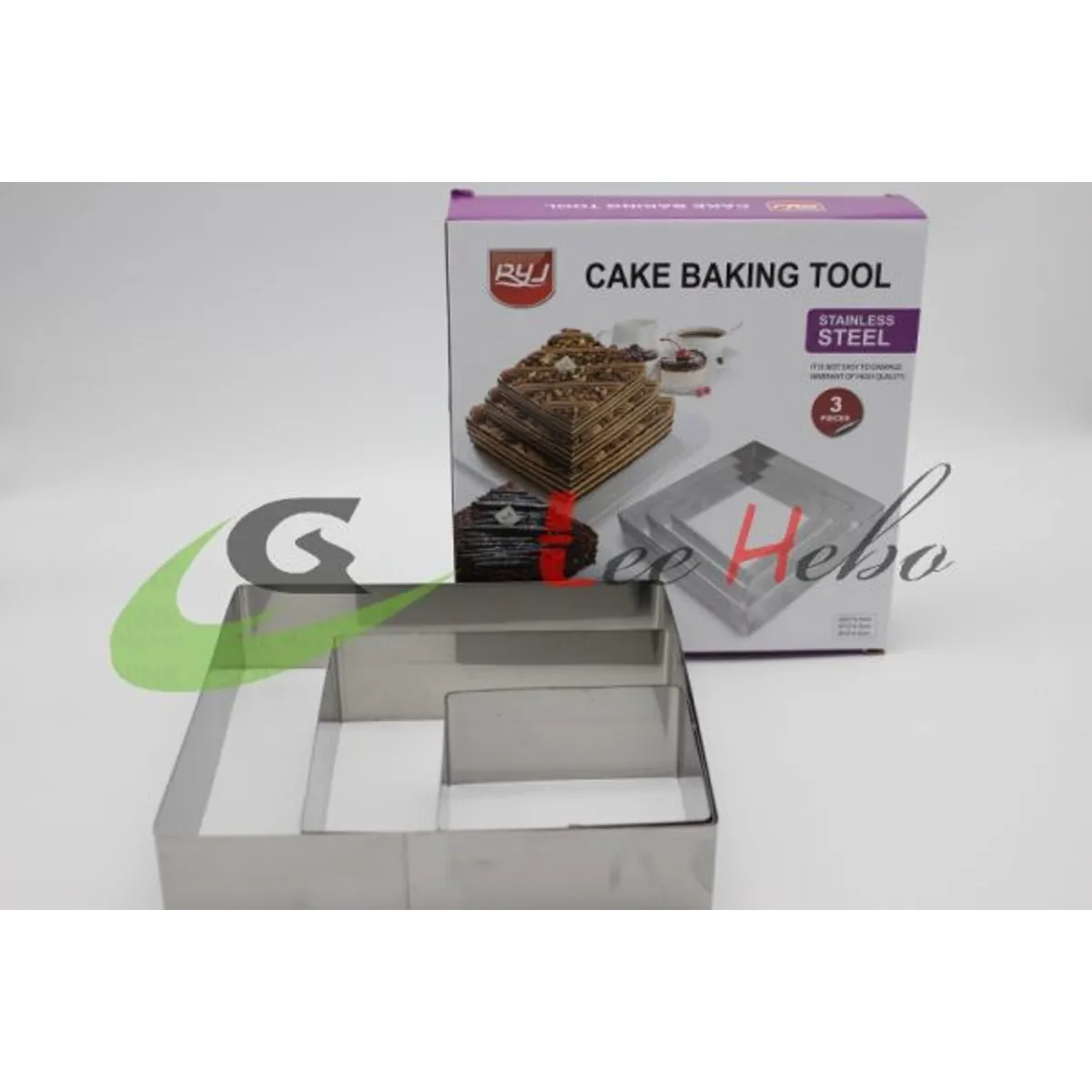 GENERICO - Molde Para De Torta Set 3 Piezas Cuadrada Metal