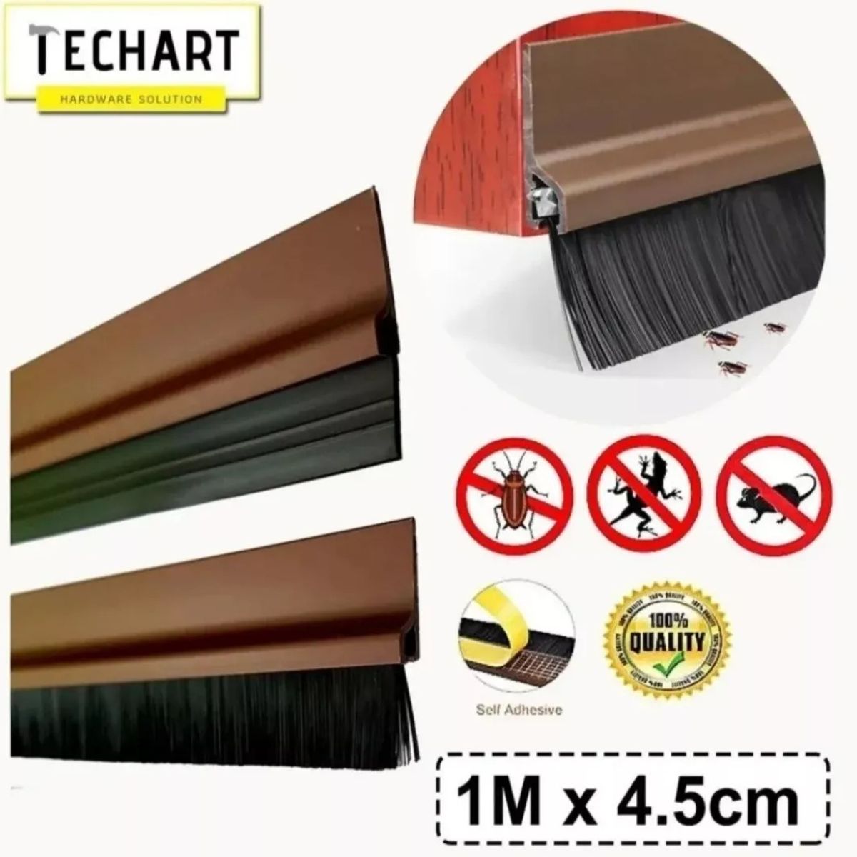 GENERICO - Aislante Escobilla Puerta Evita Polvo Bichos Adhesi