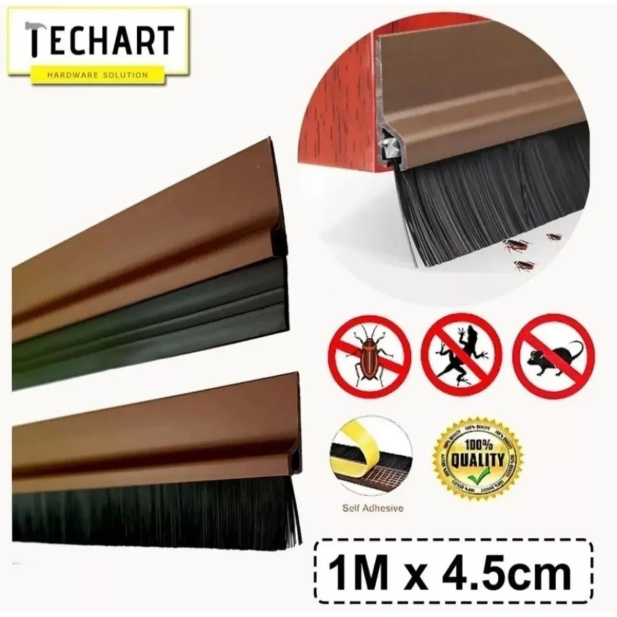 GENERICO - Aislante Escobilla Puerta Evita Polvo Bichos Adhesi