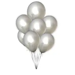 GENERICO - Globos Latex 30 Cm 25 Unidades Color Plateado