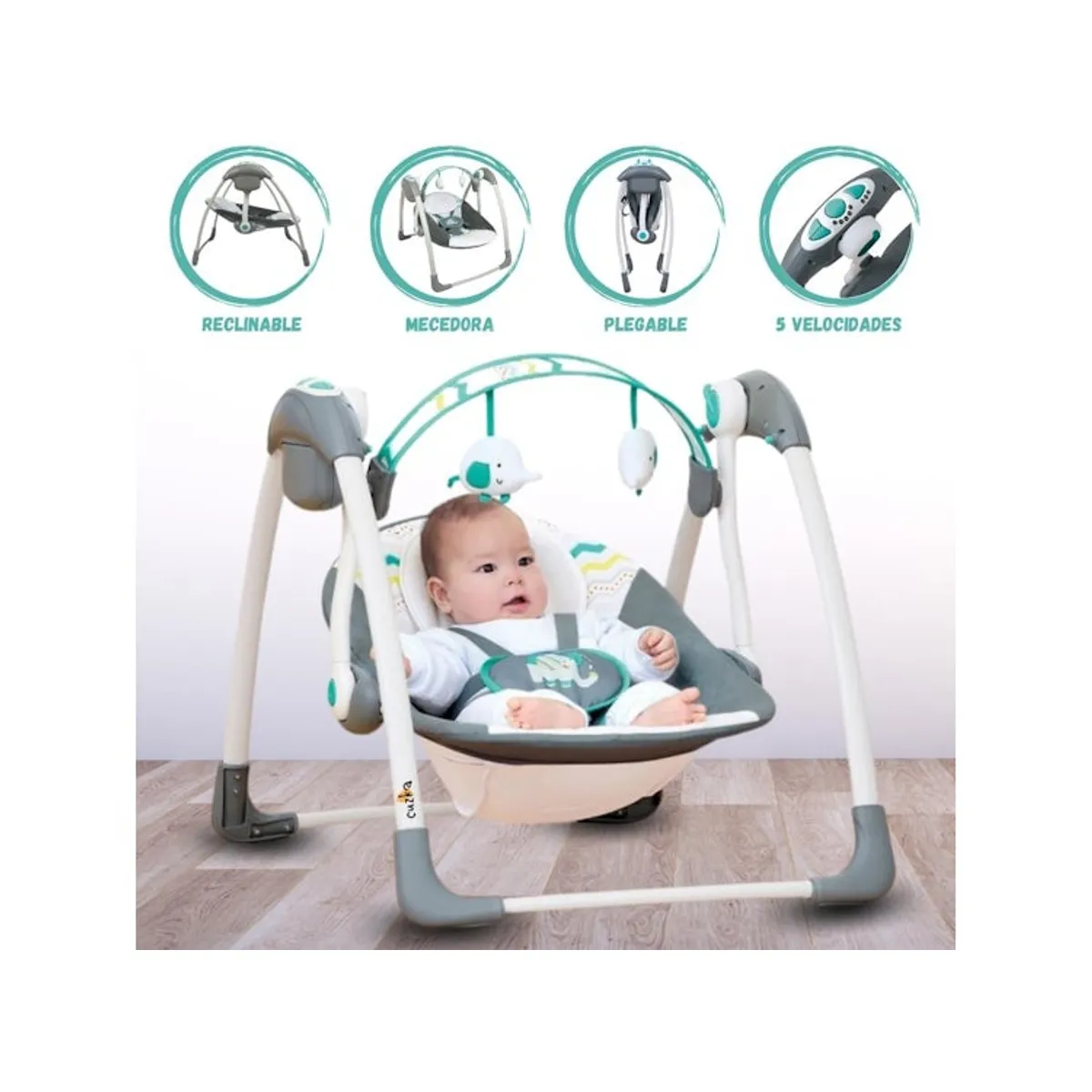 ACTUAL - Silla Mecedora Reclinable Para Bebés Con Música