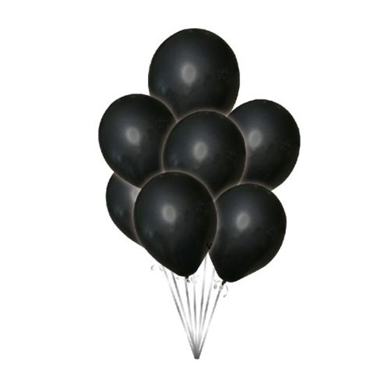 GENERICO - Globos Latex 30 Cm 10 Unidades Color Negro