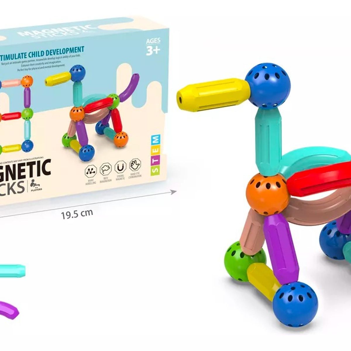 GENERICO - Juguete De Construcción Magnética Didáctico 25 Piezas