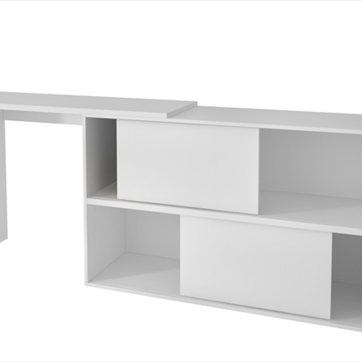 VE MUEBLES - Escritorio Esquinero Maca Blanco.