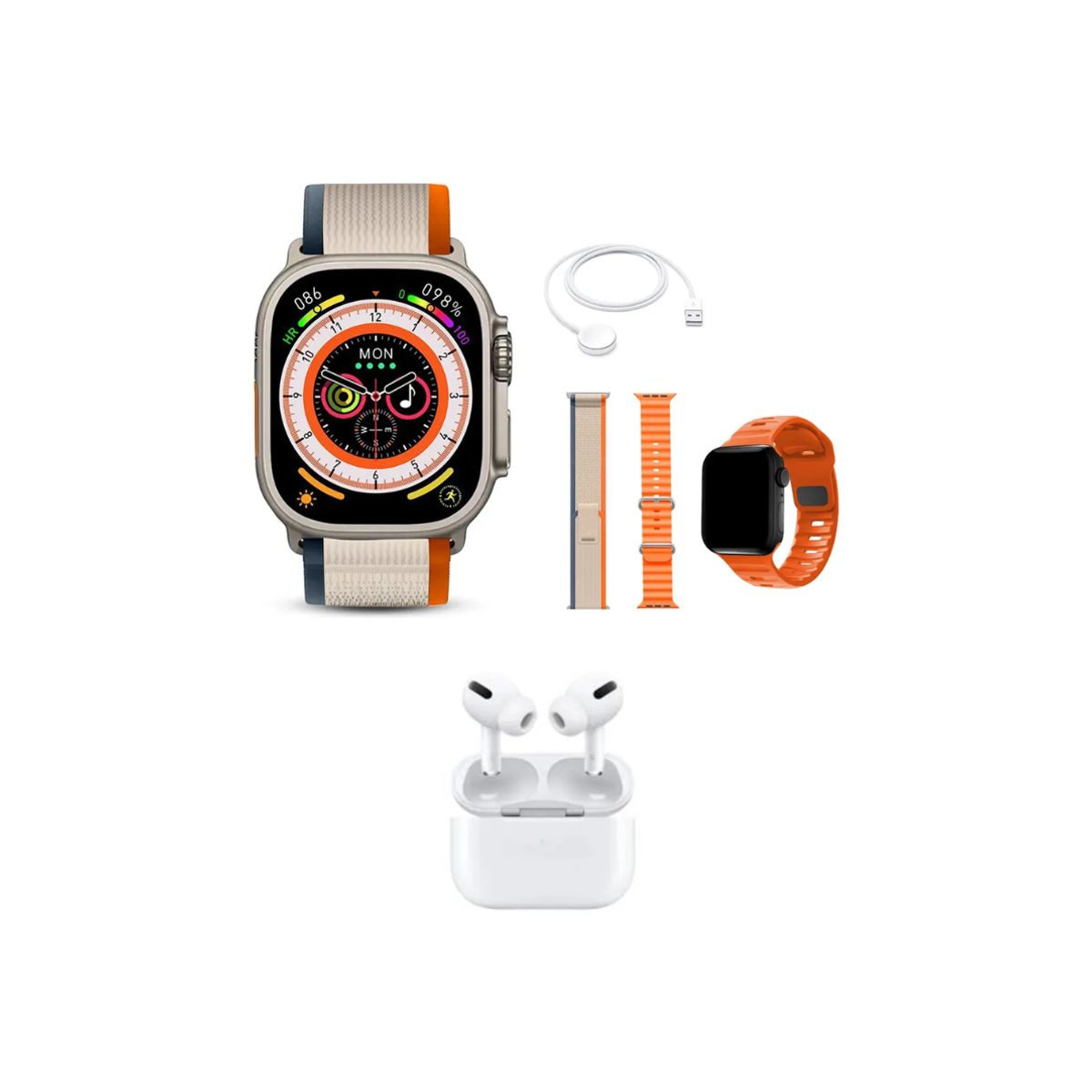 UNIVERSAL - RELOJ INTELIGENTE SMARTWATCH ULTRA + 2 CORREAS + AUDIFONOS