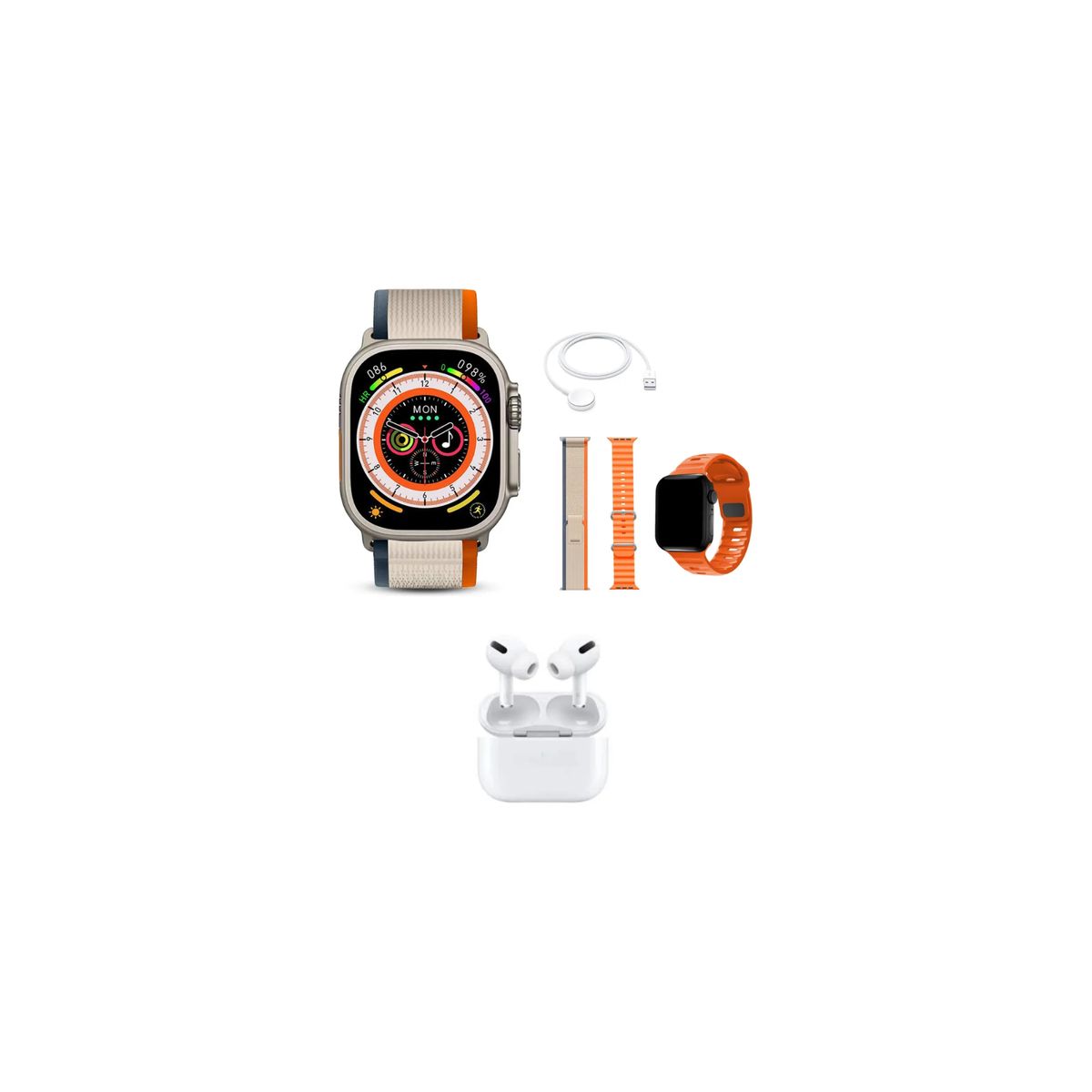 UNIVERSAL - RELOJ INTELIGENTE SMARTWATCH ULTRA + 2 CORREAS + AUDIFONOS