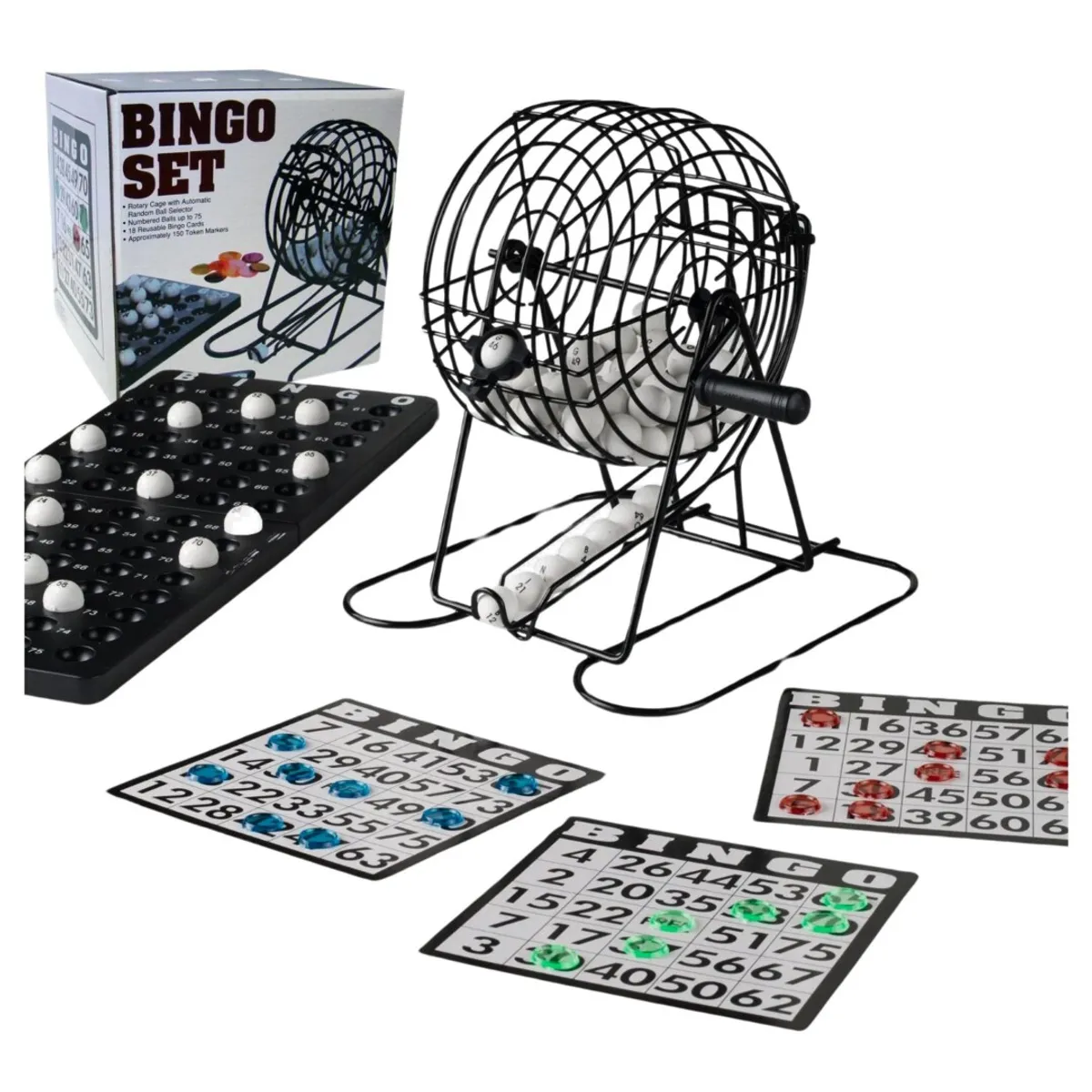 INVENCIBLE - BINGO COMPLETO METALICO TOMBOLA FICHAS PELOTAS AR46