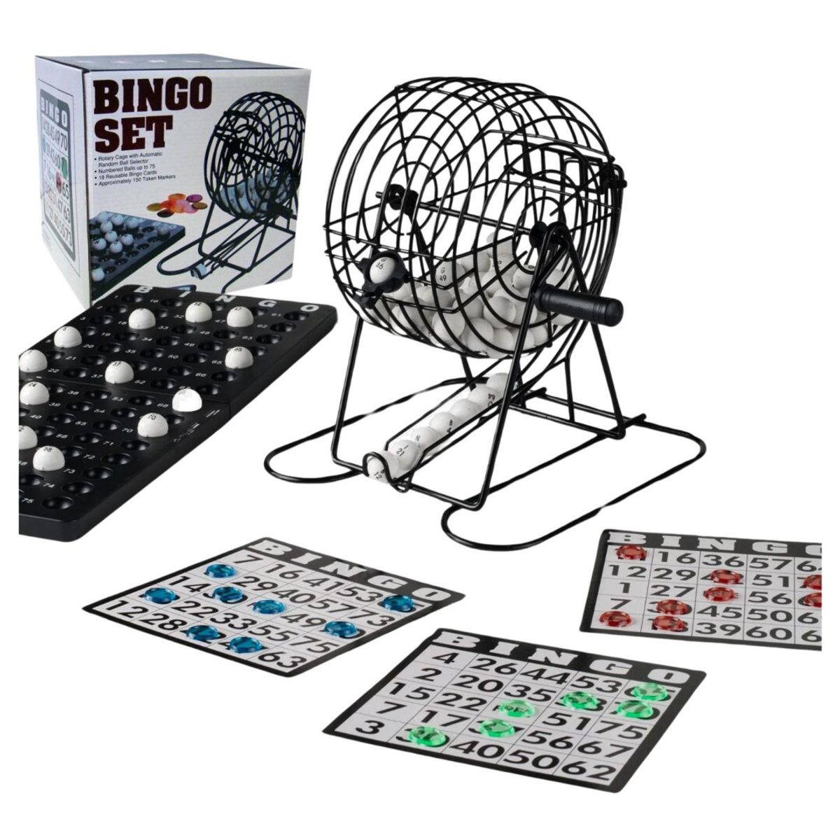 GENERICO - BINGO METALICO TOMBOLA FICHAS BOLAS CARTONES AR46