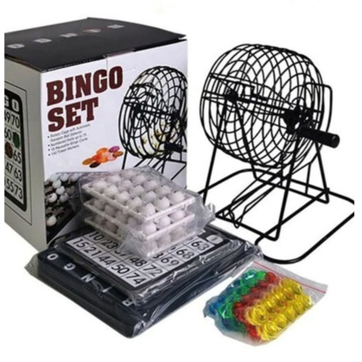 GENERICO - BINGO METALICO TOMBOLA FICHAS BOLAS CARTONES AR46