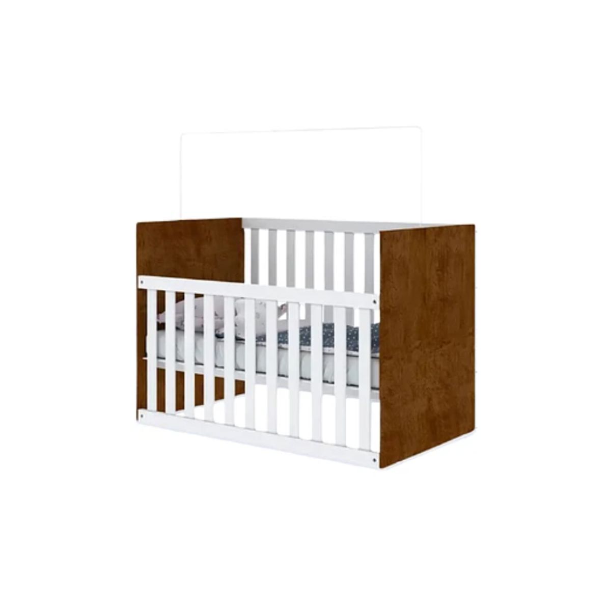 KIDSCOOL - CUNA BLANCO-CAFÉ GABI BARANDA AJUSTABLE