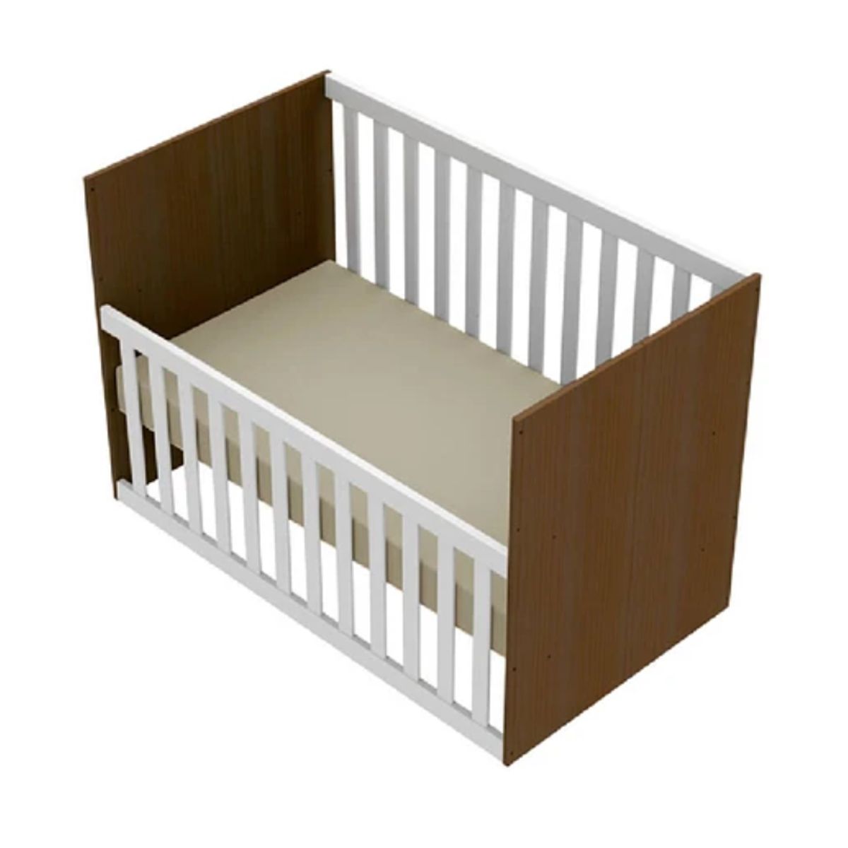 KIDSCOOL - CUNA BLANCO-CAFÉ GABI BARANDA AJUSTABLE