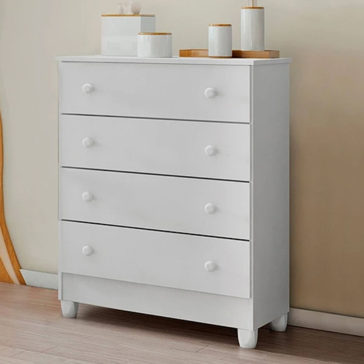 KIDSCOOL - COMODA BLANCO MEL 4 CAJONES