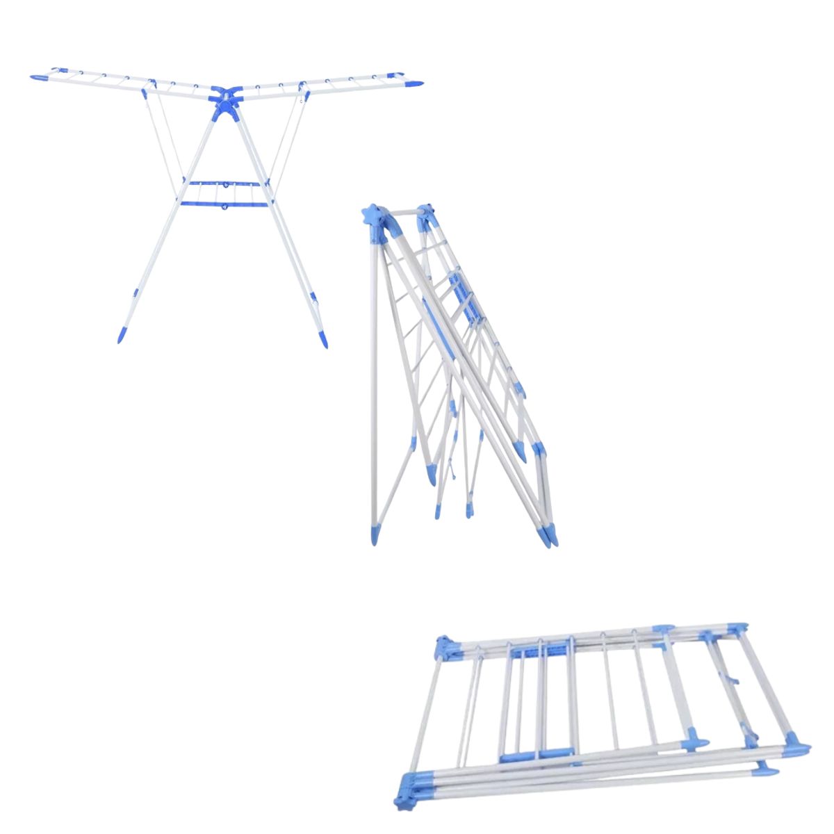 GENERICO - Tendedero De Ropa Plegable Azul