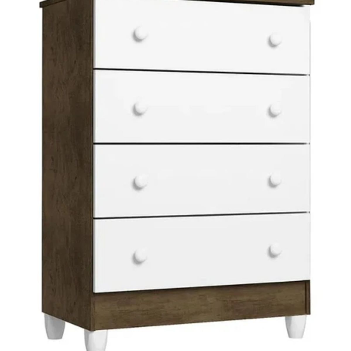 KIDSCOOL - COMODA BLANCO CAFÉ MEL 4 CAJONES