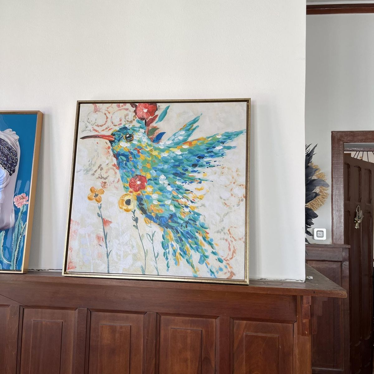 GENERICO - Cuadro de Diseño Colibri Fondo Blanco