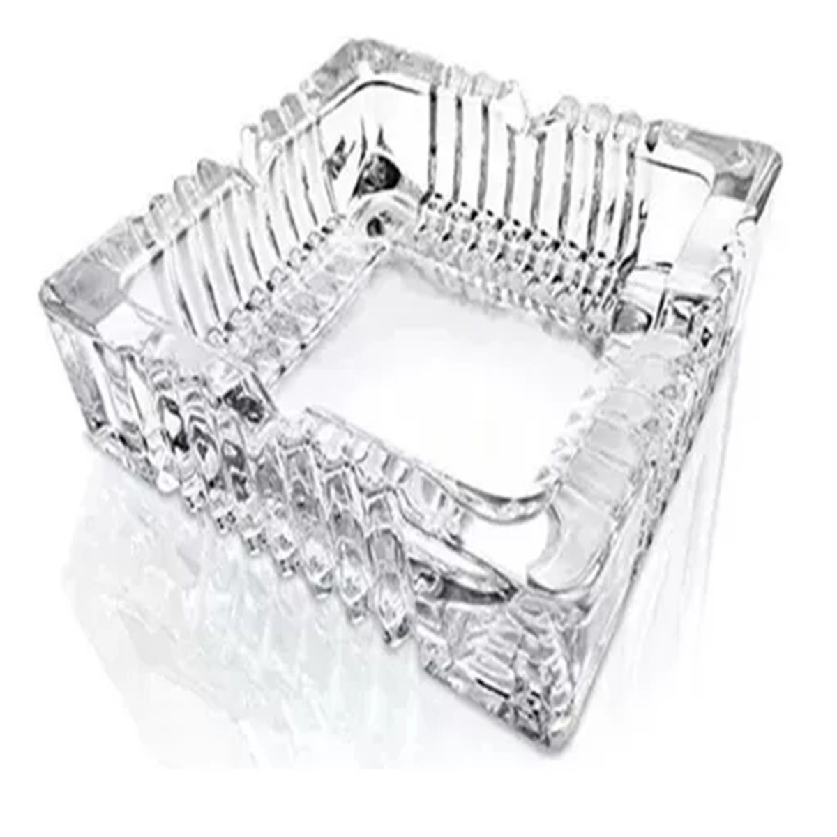 GENERICO - Cenicero De Vidrio Cristal Cuadrado De Lujo Mesa Escritorio