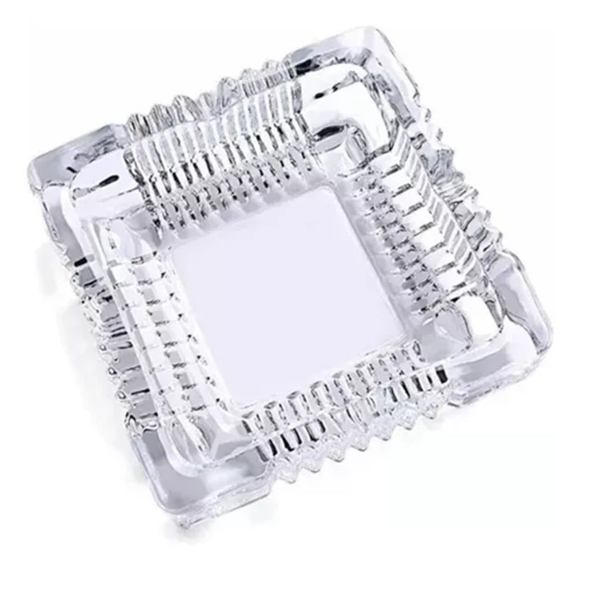 GENERICO - Cenicero De Vidrio Cristal Cuadrado De Lujo Mesa Escritorio