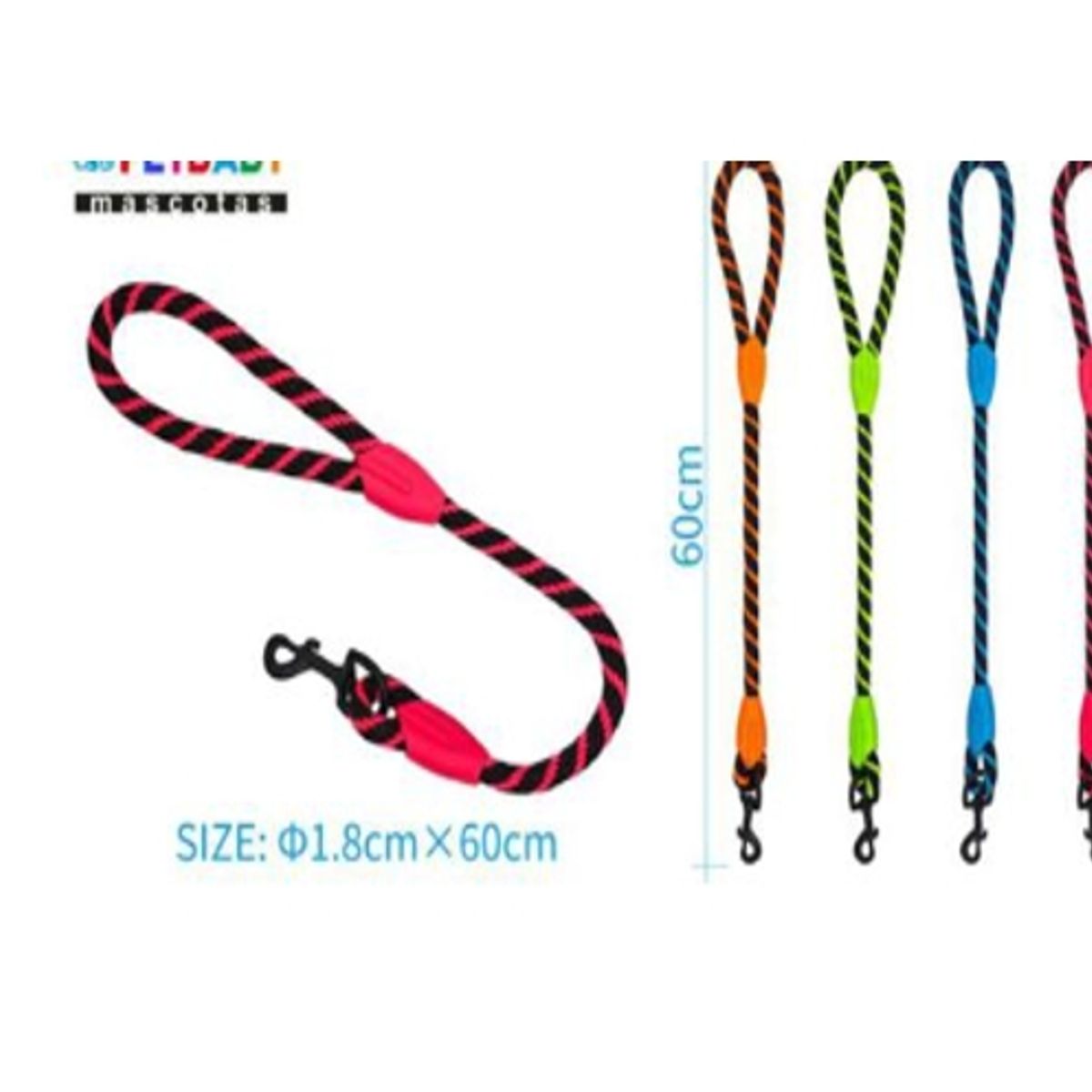 GENERICO - Correa Redonda Para Perro Rosa 60x1cm