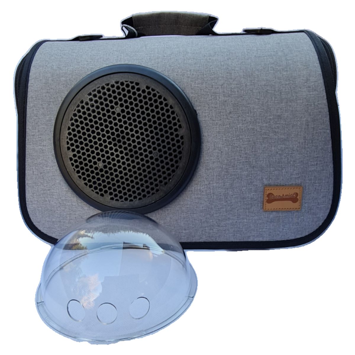 GENERICO - Transportador Cúpula para mascotas Burdeo