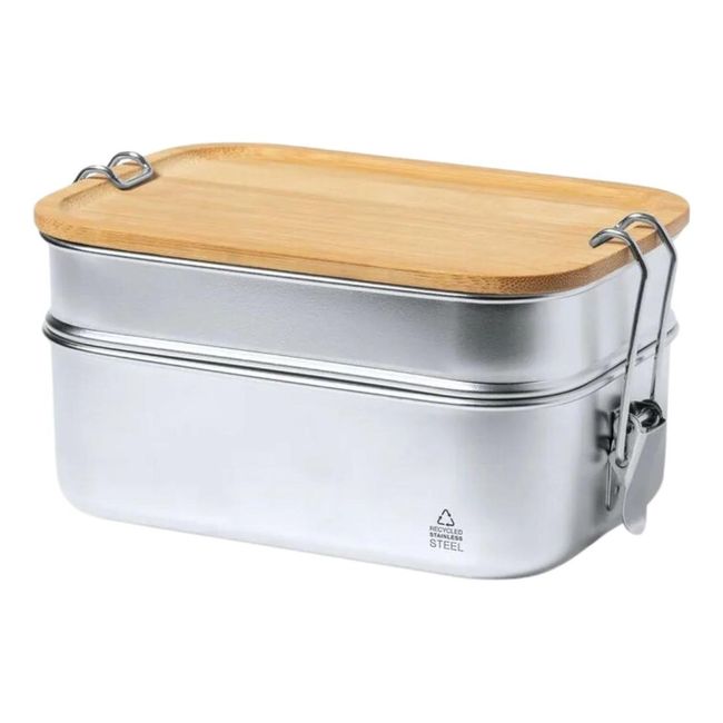 IMPORTCLICK - Contenedor Hermético Doble Acero Inox. Bambú Vinckers 940 ml